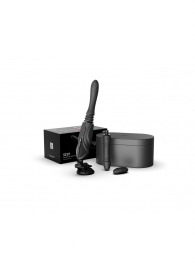 Черная секс-машина с функцией нагрева, насадками и присоской Sesh - Zalo - купить с доставкой в Северодвинске