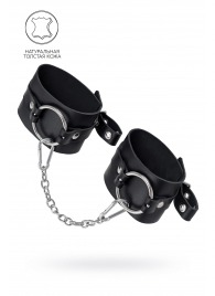 Черные оковы из толстой кожи с люверсами - Pecado - купить с доставкой в Северодвинске