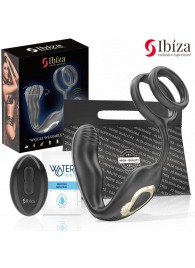 Черная анальная пробка с вращением и эрекционными кольцами - Ibiza - в Северодвинске купить с доставкой