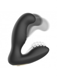 Черный вибромассажер простаты с ротацией и пультом ДУ - Ibiza - в Северодвинске купить с доставкой