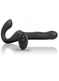 Черный безремневой страпон с вибрацией и возвратно-поступательными движениями - 24 см. - Ibiza - купить с доставкой в Северодвинске