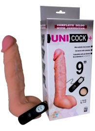 Фаллическая насадка Харнесс UNICOCK 9  с вибрацией - 24 см. - LOVETOY (А-Полимер) - купить с доставкой в Северодвинске