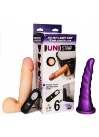 Вибрострапон с двумя насадками UniStrap - 18 и 18 см. - LOVETOY (А-Полимер) - купить с доставкой в Северодвинске