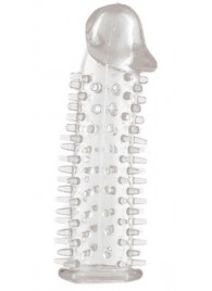 Прозрачная насадка на половой член с закрытой головкой и шипами - 12,5 см. - Toyfa Basic - в Северодвинске купить с доставкой