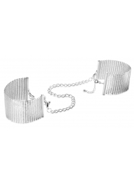Серебристые наручники-браслеты Desir Metallique Handcuffs - Bijoux Indiscrets - купить с доставкой в Северодвинске