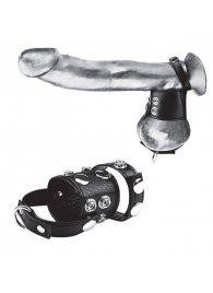 Утяжка на пенис и мошонку Cock Ring With 1.5  Ball Stretcher And Optional Weight Ring - BlueLine - купить с доставкой в Северодвинске