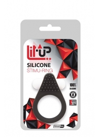 Чёрное эрекционное кольцо LIT-UP SILICONE STIMU RING 1 BLACK - Dream Toys - в Северодвинске купить с доставкой