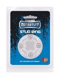 Эрекционное кольцо с 4 бусинами MENZSTUFF STUD RING CLEAR - Dream Toys - в Северодвинске купить с доставкой