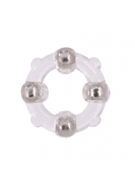 Эрекционное кольцо с 4 бусинами MENZSTUFF STUD RING CLEAR - Dream Toys - в Северодвинске купить с доставкой