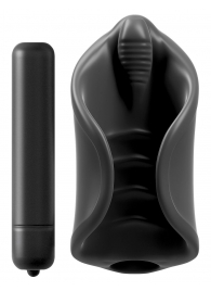 Чёрный мастурбатор Vibrating Silicone Stimulator с вибрацией - Pipedream - в Северодвинске купить с доставкой