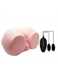 Телесный мастурбатор с двумя любовными тоннелями и вибрацией - Baile - в Северодвинске купить с доставкой