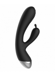 Чёрный вибратор E-Stimulation Rabbit Vibrator с электростимуляцией - 19 см. - Shots Media BV - купить с доставкой в Северодвинске