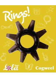 Чёрное эрекционное кольцо Rings Cogweel - Lola Games - в Северодвинске купить с доставкой