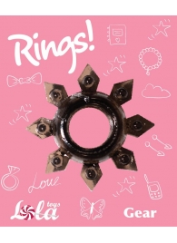 Чёрное эрекционное кольцо Rings Gear - Lola Games - в Северодвинске купить с доставкой