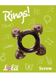 Чёрное эрекционное кольцо Rings Screw - Lola Games - в Северодвинске купить с доставкой