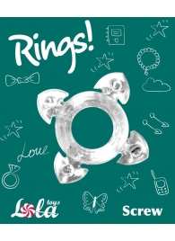 Прозрачное эрекционное кольцо Rings Screw - Lola Games - в Северодвинске купить с доставкой