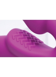 Ярко-розовый безремневой вибрострапон Evoke Vibrating Strapless Silicone Strap-on Dildo - XR Brands - купить с доставкой в Северодвинске