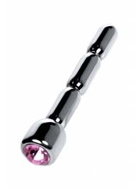 Серебристый уретральный плаг со стразом - 7 см. - ToyFa - купить с доставкой в Северодвинске