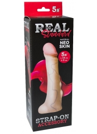 Реалистичная насадка с мошонкой REAL Standard - 18 см. - LOVETOY (А-Полимер) - купить с доставкой в Северодвинске