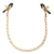 Чёрные с золотом зажимы на соски Gold Chain Nipple Clamps - Pipedream - купить с доставкой в Северодвинске