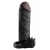 Чёрная вибронасадка с кольцом Vibrating Real Feel 2 Extension - 16 см. - Pipedream - в Северодвинске купить с доставкой