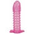 Гелевая розовая насадка с шипами - 12 см. - Toyfa Basic - в Северодвинске купить с доставкой