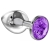 Малая серебристая анальная пробка Diamond Purple Sparkle Small с фиолетовым кристаллом - 7 см. - Lola Games - купить с доставкой в Северодвинске