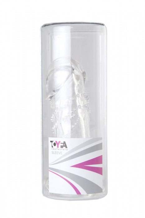 Прозрачная гелевая насадка с клиторальным отростком - 13 см. - Toyfa Basic - в Северодвинске купить с доставкой