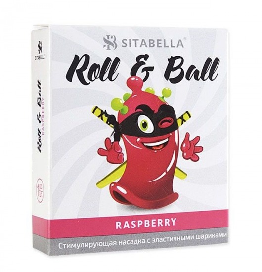 Стимулирующий презерватив-насадка Roll   Ball Raspberry - Sitabella - купить с доставкой в Северодвинске