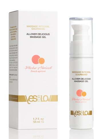 Универсальный массажный гель-смазка Allover Delicious Massage Gel с ароматом персика и аброкоса - 50 мл. - YESforLOV - купить с доставкой в Северодвинске