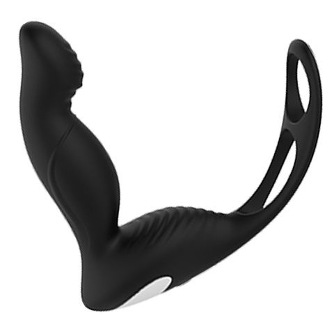 Черный вибромассажер простаты P-PLEASER W ERECTION ENHANCE - Dream Toys - в Северодвинске купить с доставкой