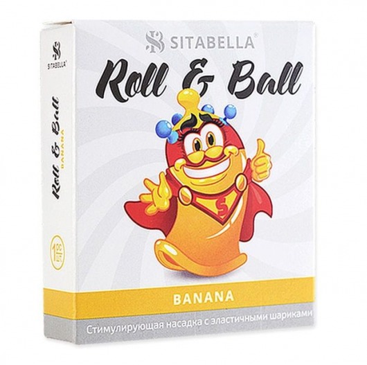 Стимулирующий презерватив-насадка Roll   Ball Banana - Sitabella - купить с доставкой в Северодвинске