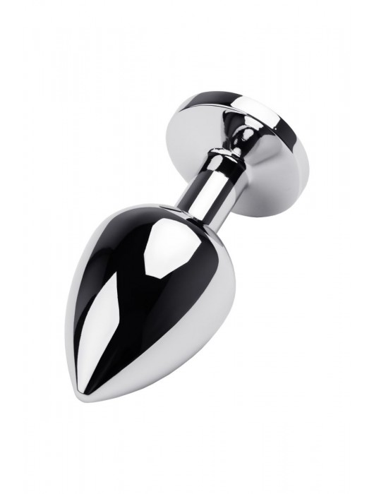 Серебристая коническая анальная пробка с красным кристаллом - 8 см. - ToyFa - купить с доставкой в Северодвинске