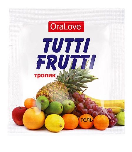 Пробник гель-смазки Tutti-frutti со вкусом тропических фруктов - 4 гр. - Биоритм - купить с доставкой в Северодвинске