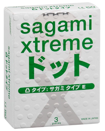 Презервативы Sagami Xtreme SUPER DOTS с точками - 3 шт. - Sagami - купить с доставкой в Северодвинске