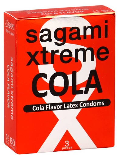 Ароматизированные презервативы Sagami Xtreme COLA - 3 шт. - Sagami - купить с доставкой в Северодвинске