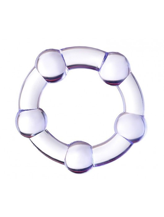 Фиолетовое эрекционное кольцо на пенис с бусинами - Штучки-дрючки - в Северодвинске купить с доставкой