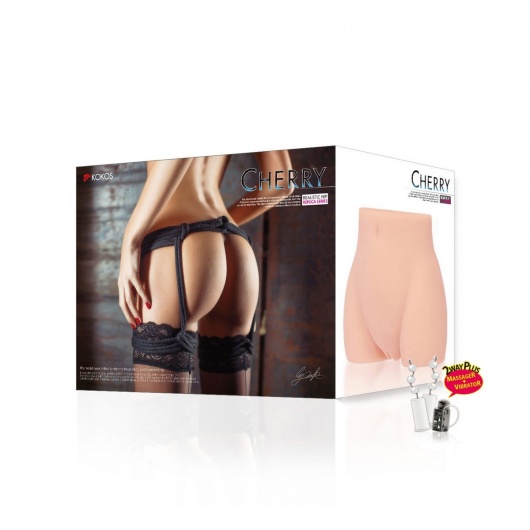 Мастурбатор-полуторс Cherry с вибрацией и двумя любовными тоннелями - KOKOS - в Северодвинске купить с доставкой