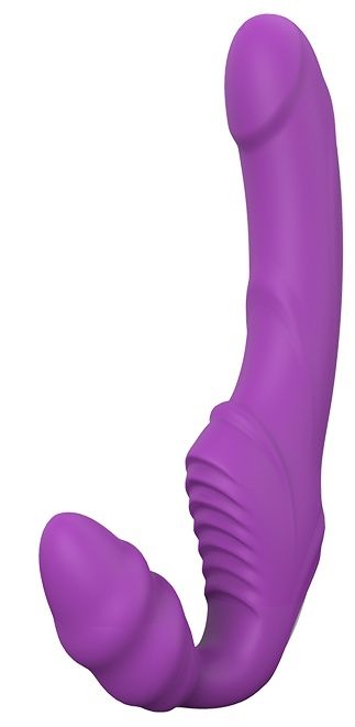 Фиолетовый безремневой вибрострапон DOUBLE DIPPER - Dream Toys - купить с доставкой в Северодвинске