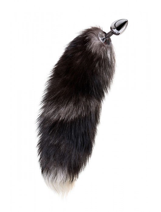 Серебристая металлическая анальная втулка с хвостом чернобурой лисы - размер S - ToyFa - купить с доставкой в Северодвинске