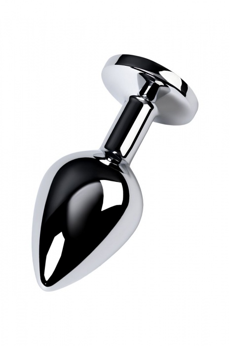 Серебристая конусовидная анальная пробка с голубым кристаллом - 8 см. - ToyFa - купить с доставкой в Северодвинске