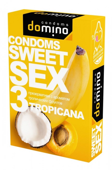 Презервативы для орального секса DOMINO Sweet Sex с ароматом тропических фруктов - 3 шт. - Domino - купить с доставкой в Северодвинске