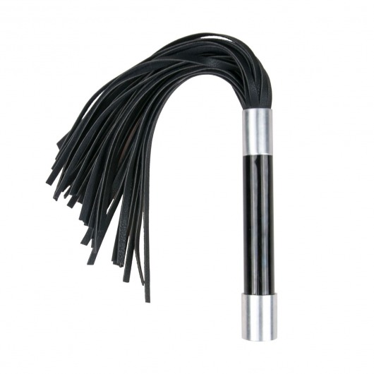 Черная плеть Easytoys Flogger With Metal Grip - 38 см. - Easy toys - купить с доставкой в Северодвинске