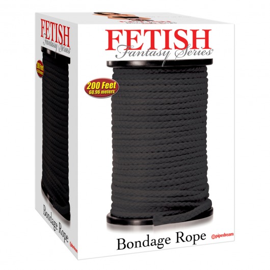 Черная веревка для связывания Bondage Rope - 60,9 м. - Pipedream - купить с доставкой в Северодвинске