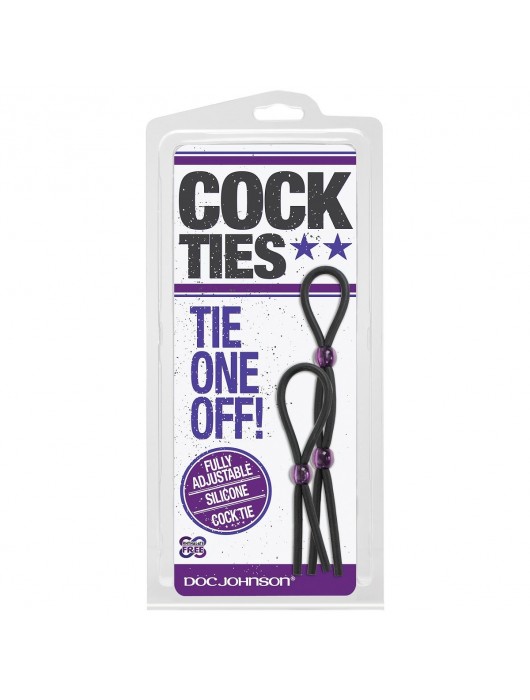 Набор черных эрекционных колец Cock ties - Doc Johnson - в Северодвинске купить с доставкой