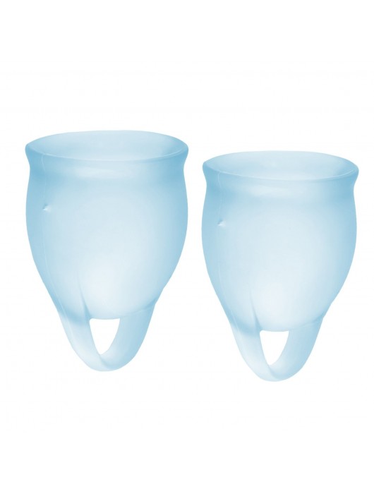 Набор голубых менструальных чаш Feel confident Menstrual Cup - Satisfyer - купить с доставкой в Северодвинске
