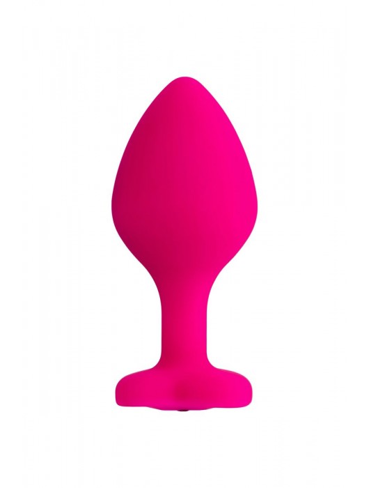 Розовая анальная втулка Diamond Heart с прозрачным кристаллом - 8 см. - ToyFa - купить с доставкой в Северодвинске