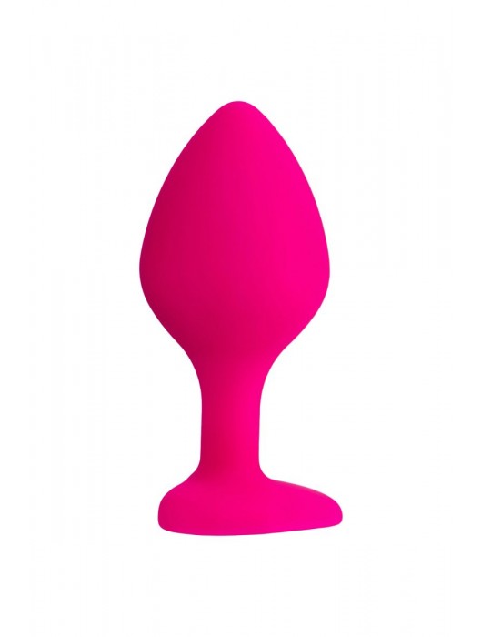 Розовая анальная втулка Diamond Heart с прозрачным кристаллом - 8 см. - ToyFa - купить с доставкой в Северодвинске