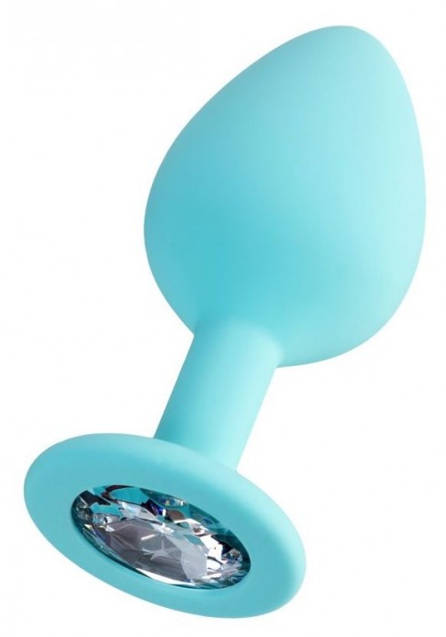 Мятная анальная втулка Brilliant с прозрачным кристаллом - 8 см. - ToyFa - купить с доставкой в Северодвинске