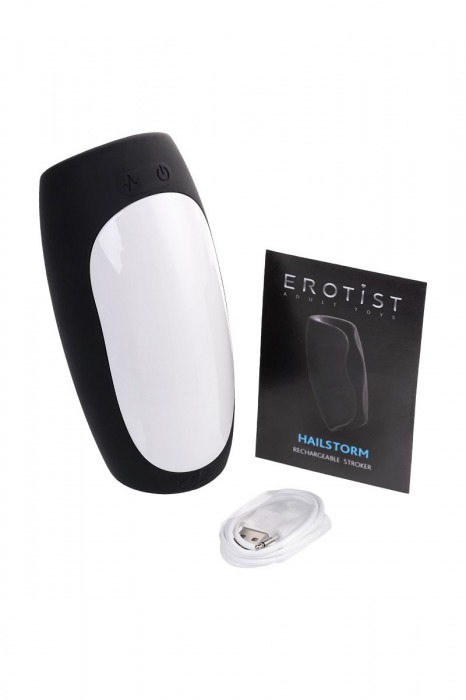 Черно-белый перезаряжаемый мастурбатор Erotist Hailstorm - Erotist Adult Toys - в Северодвинске купить с доставкой